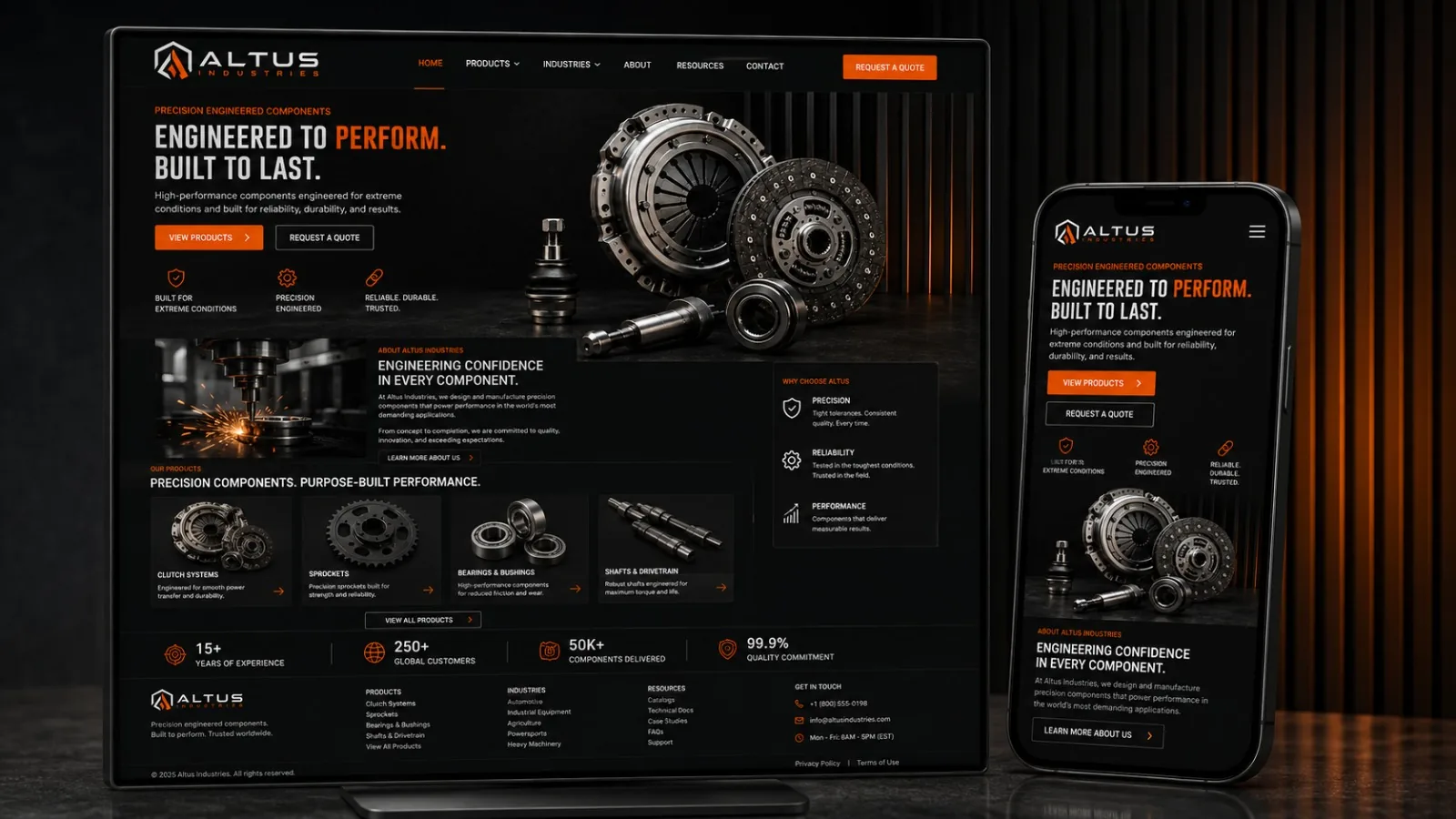 Altus Industries responsive website design