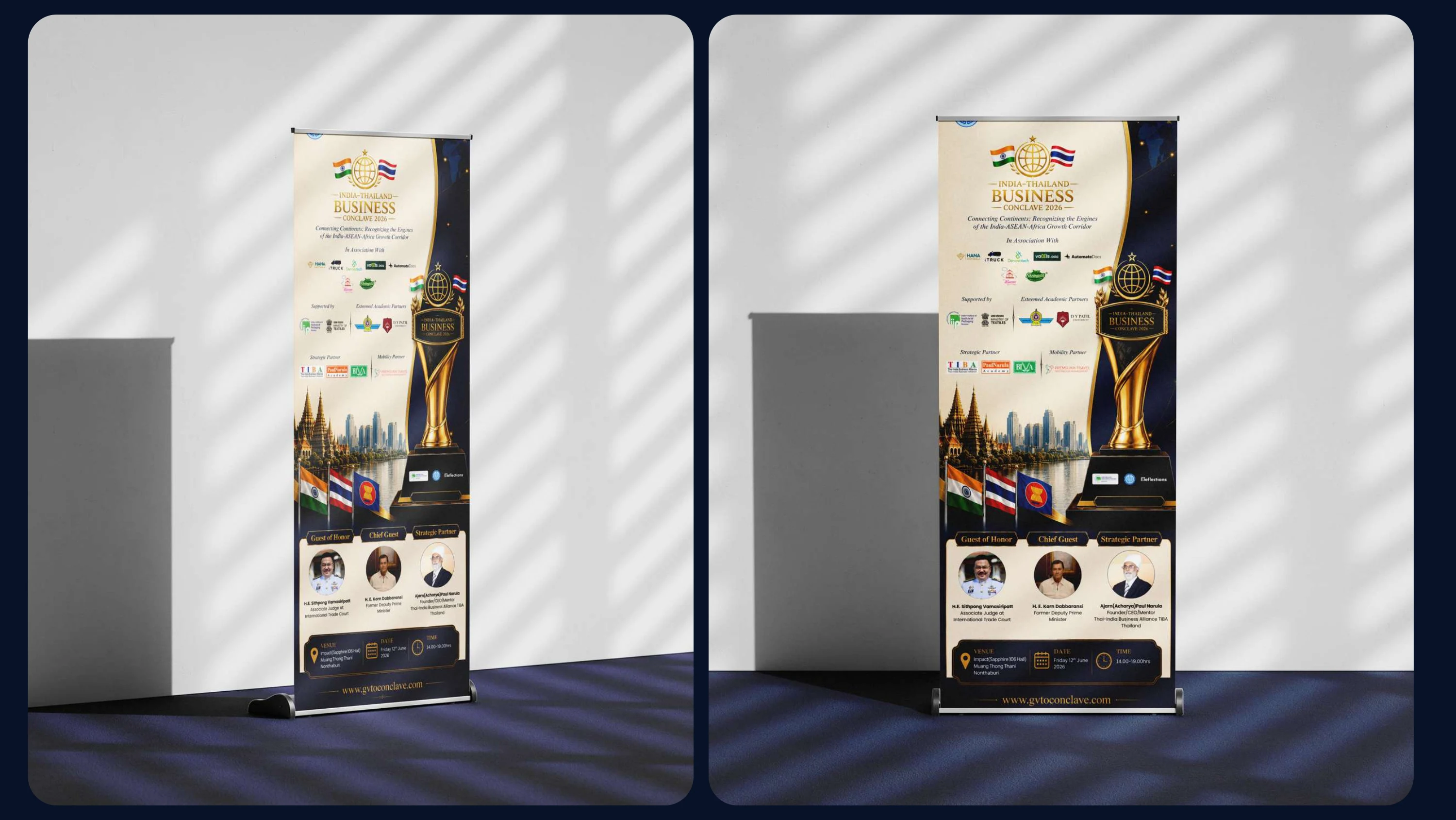 India–Thailand Business Conclave 2026 — event roll-up banners