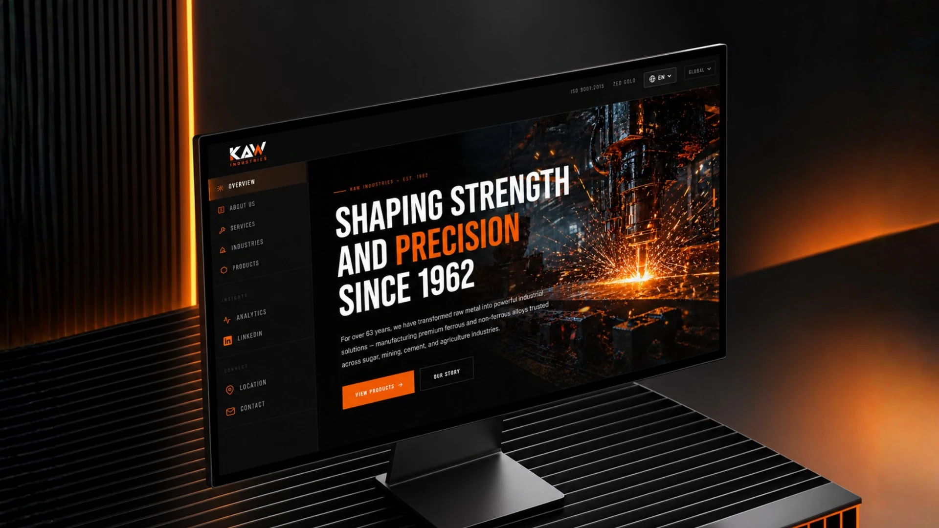 Kaw Industries &mdash; industrial brand identity and corporate website