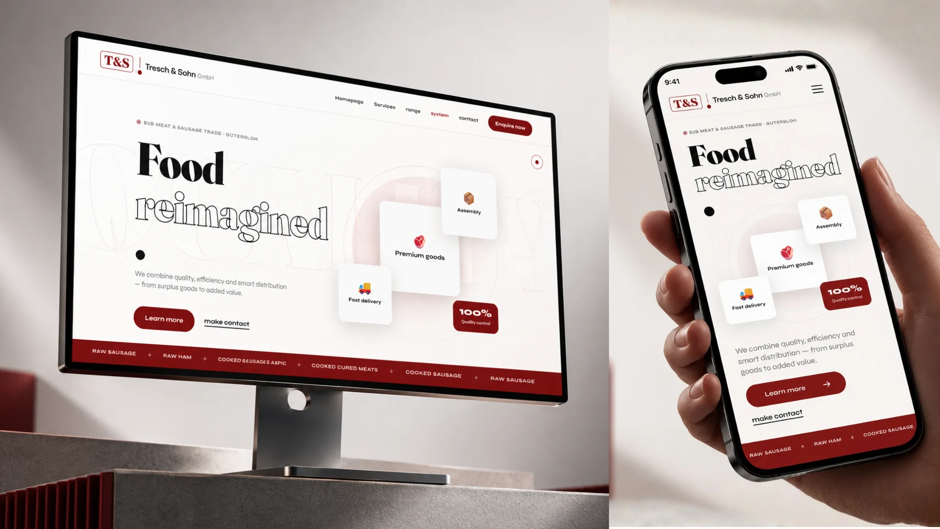 Tresch & Sohn &mdash; B2B meat and sausage trade website