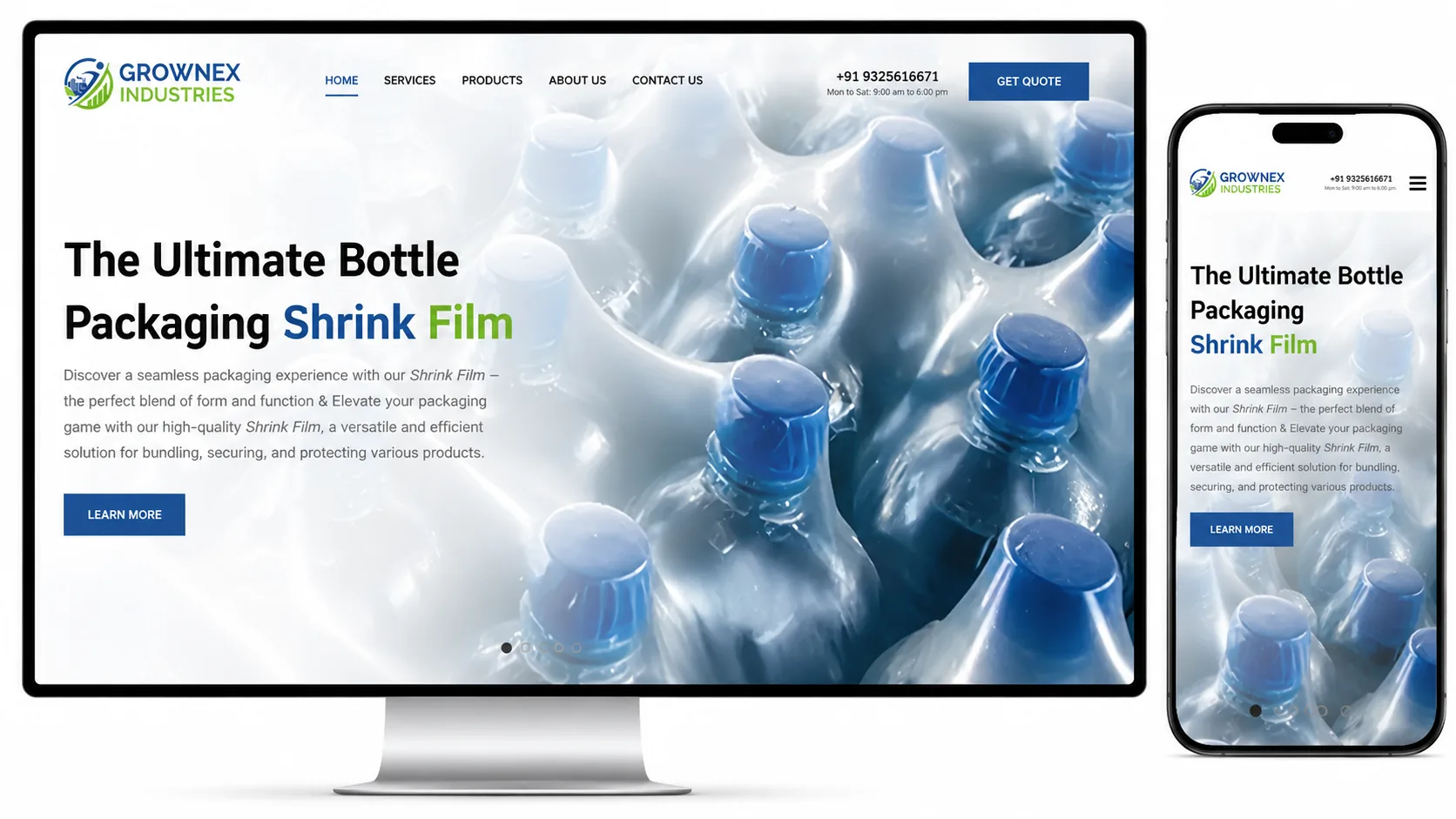 Grownex Industries — agriculture and packaging manufacturing website